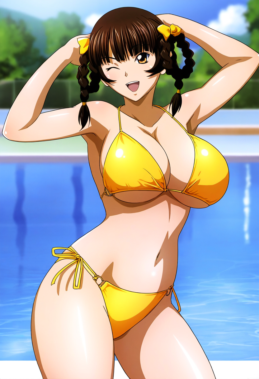 1girl accurate_art_style alluring bare_legs big_breasts bikini cleavage dead_or_alive dead_or_alive_2 dead_or_alive_3 dead_or_alive_4 dead_or_alive_5 dead_or_alive_6 dead_or_alive_xtreme dead_or_alive_xtreme_2 dead_or_alive_xtreme_3 dead_or_alive_xtreme_3_fortune dead_or_alive_xtreme_beach_volleyball dead_or_alive_xtreme_venus_vacation doasuki posing swimming_pool tecmo under_boob