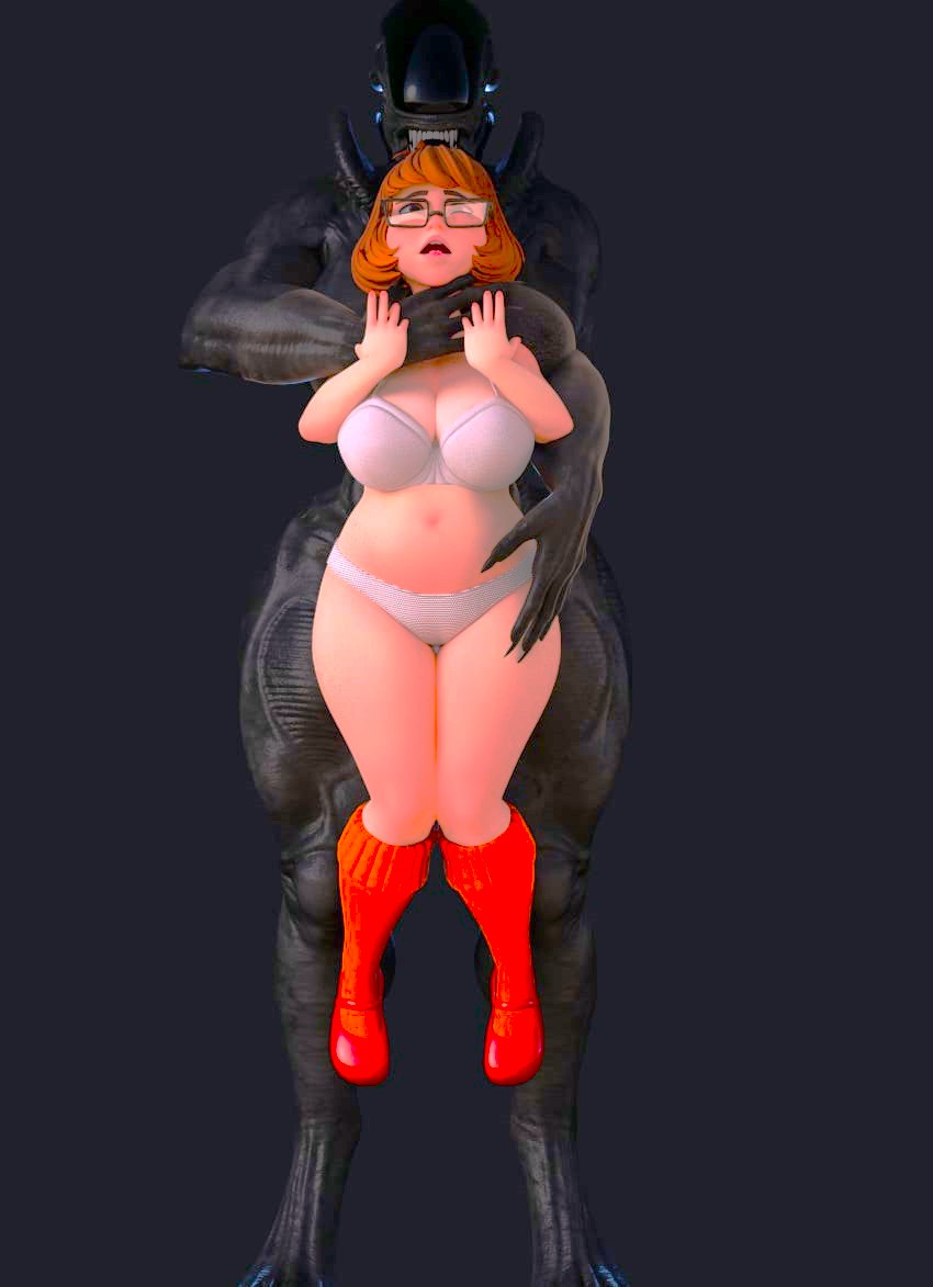 1futa 1girl 3d alien alien_girl ass big_ass big_breasts big_dom_small_sub bra brown_hair bubble_butt c*****g chubby chubby_female curvaceous curvy curvy_female curvy_figure dominant fat_ass female femdom futanari futanari_on_female glasses heperson huge_ass monster monster_futa nerdy_female panties panties_aside scared scooby-doo sex_slave skirt slave socks submissive thick thick_ass thick_thighs thighs upskirt velma_dinkley white_panties xenomorph xenomorph_queen