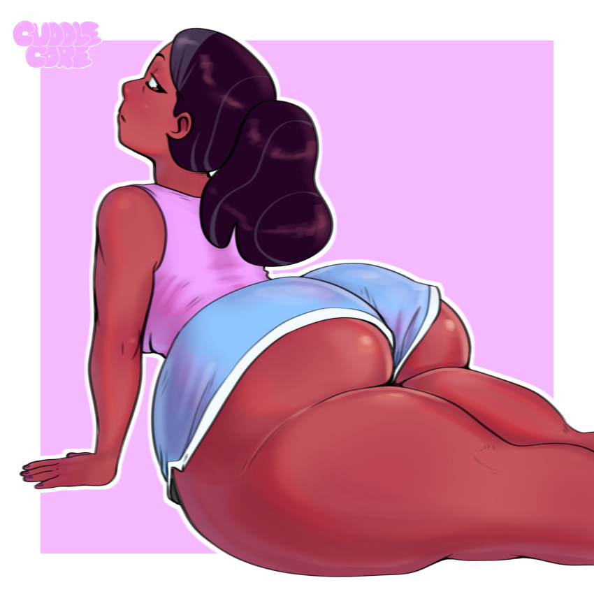 1girl 1girl 1girls ass big_ass big_ass big_breasts black_hair booty_shorts bottom_heavy cuddlecore dark-skinned_female dark_skin fat_ass female_only huge_ass huge_ass indian_female large_ass looking_at_viewer looking_back milf patreon patreon_url patreon_username priyanka_maheswaran shorts solo_female solo_focus steven_universe stretching text text_bubble thick_ass thick_thighs thighs twitter_link wings yoga yoga_pants