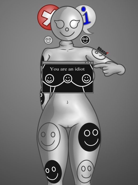 ! 1girl 1girls bear bear_(game) bear_alpha bottomless bottomless_female breasts digital emoticon eyelashes female_only glitch grin humanoid idiot_(bear) idiot_bear_(bear) naked_female nightmare_waifu nipples not_futa nude nude_female partially_clothed pussy rhaso roblox roblox_game smile smiley_face smiling_at_viewer tail taller_female taller_girl topwear virus white_body white_eyes white_skin you_are_an_idiot