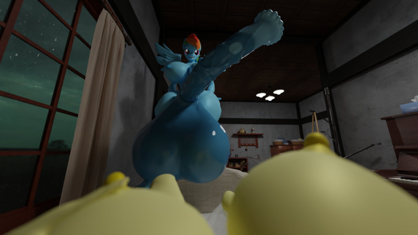 1futa 1girl blendermusings blenderpowah hyper_penis my_little_pony rainbow_dash