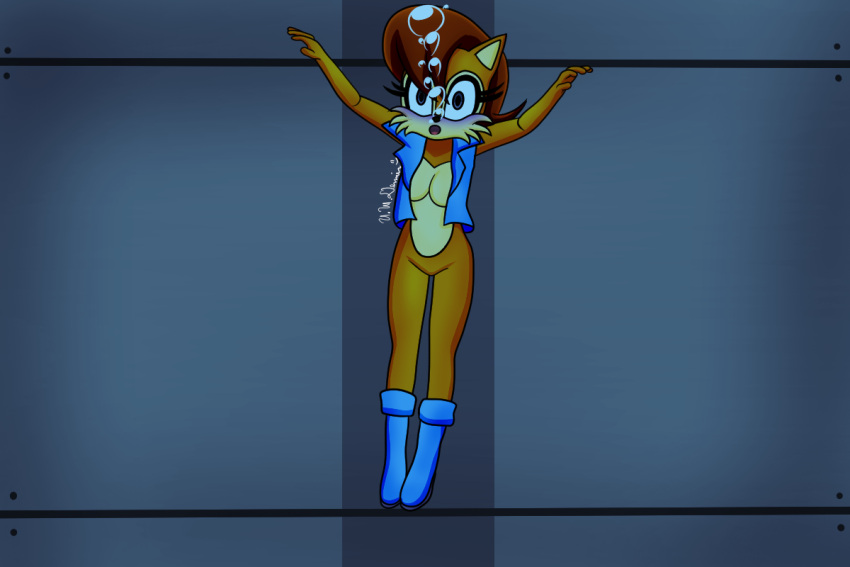 1girl air_bubbles anthro archie_comics asphyxiation barely_clothed boots breasts bubbles chipmunk cleavage cyanosis drowning dungeon featureless_crotch female furry open_mouth peril rodent sally_acorn sega sinking solo sonic_(series) sonic_the_hedgehog_(archie) sonic_the_hedgehog_(comics) sonic_the_hedgehog_(series) stryker1187 underwater underwater_peril uwdennis vest water wide_eyed