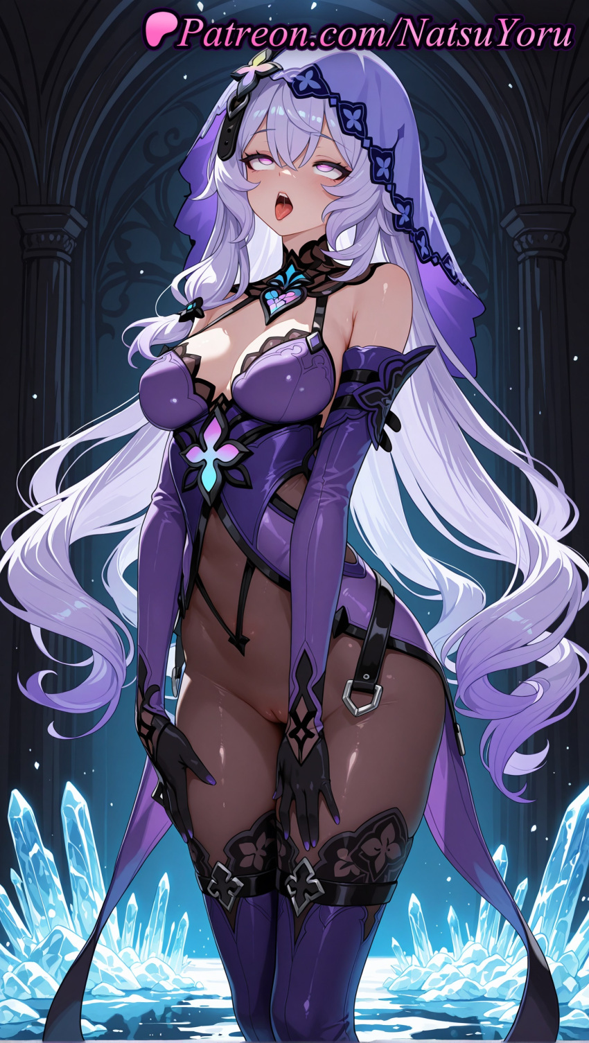 1girl 1girl 1girls 2025 ahegao ai ai_assisted ai_generated anime anime_style bangs bare_shoulders big_breasts big_breasts black_gloves black_swan_(honkai:_star_rail) blush bodystocking boots breasts bust cameltoe cleavage cleft_of_venus clothing_cutout cosplay covered_navel covered_nipples detached_sleeves dress elbow_gloves female_focus female_only female_solo gloves hair_between_eyes hands_on_own_thighs heart hentai high_quality high_res high_res high_resolution honkai:_star_rail honkai_(series) hoyoverse labia long_hair looking_at_viewer medium_breasts mind_control natsuyoru open_mouth pantyhose patreon purple_dress purple_eyes purple_gloves purple_hair purple_nails purple_thighhighs pussy pussy rolling_eyes saliva sleeveless sleeveless_dress solo_female stable_diffusion standing stockings thigh_high_boots thighs tongue tongue_out veil very_long_hair voluptuous voluptuous_female