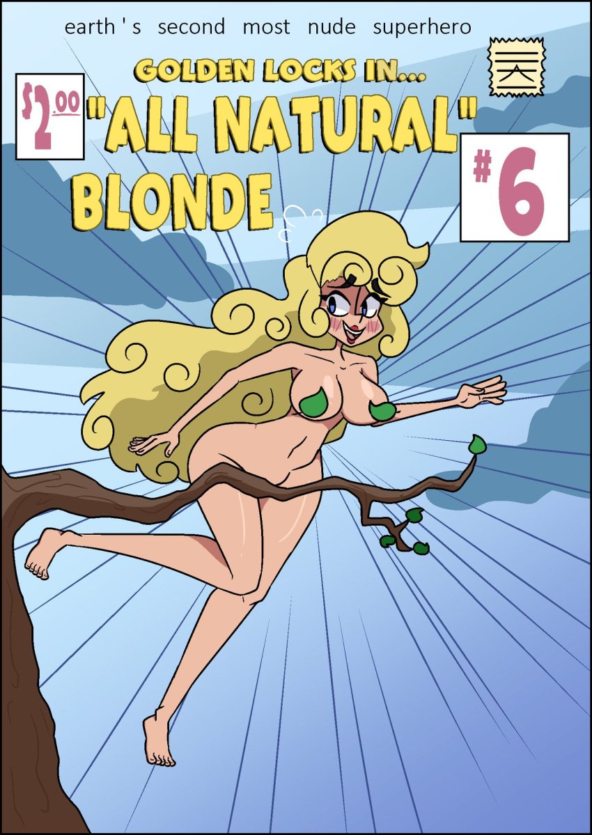 1girl ass blue_eyes blush breasts comic convenient_censoring cover_page embarrassed embarrassed_naked_female embarrassed_nude_female enf golden_locks lipstick long_hair nude strawberriexe the_fairly_oddparents yellow_hair