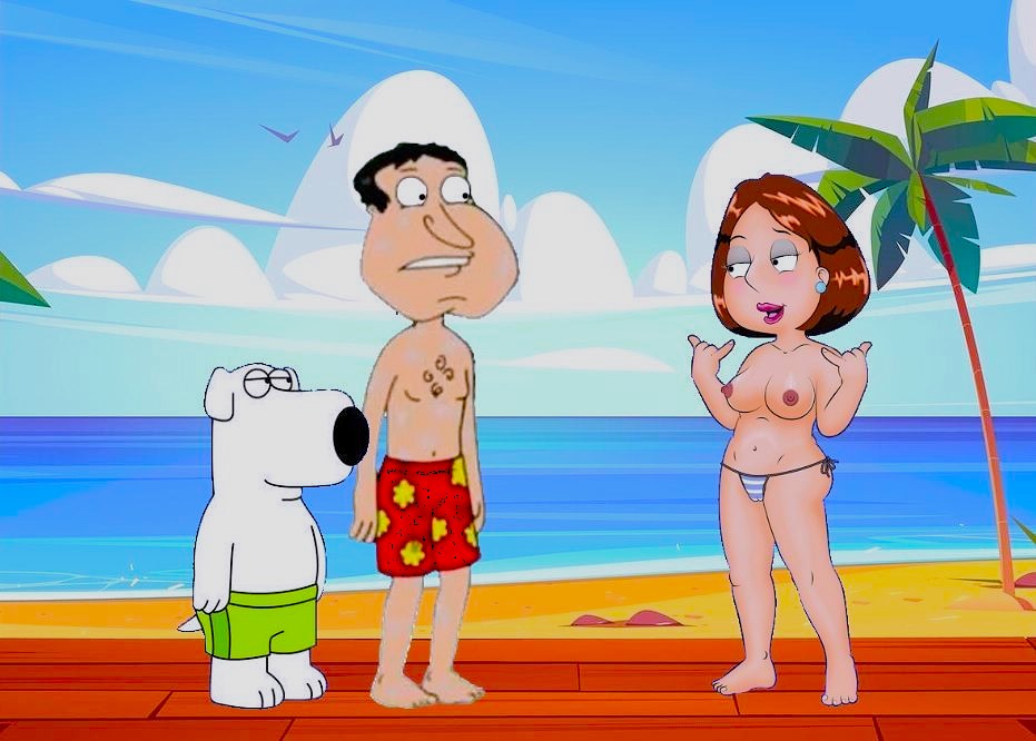 bikini_bottom breasts brian_griffin edit erect_nipples family_guy glenn_quagmire meg_griffin thighs topless