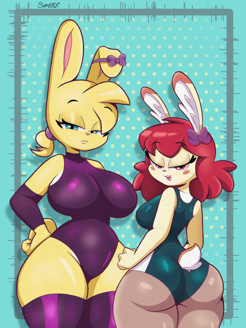 big_breasts big_butt bunny female/female furry mautisskunk sambiix
