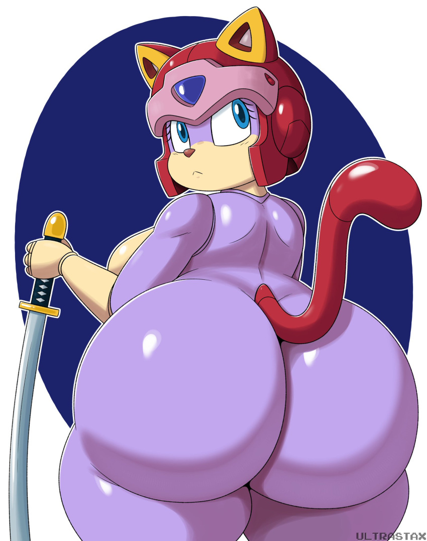 1girl big_ass big_breasts cat female furry samurai_pizza_cats ultrastax