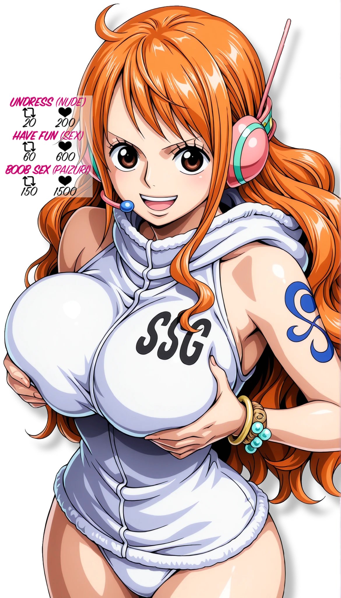 1girl 1girls anami attractive beautiful_female beautyful bitch bodysuit breasts excited excited_for_sex exhibitionism female_focus female_pervert female_pov female_pubic_hair hooker long_hair nami nami_(one_piece) one_piece orange_hair panties perfect perfection pervert prostitute prostitution provocating provocative sex_invitation sexually_suggestive