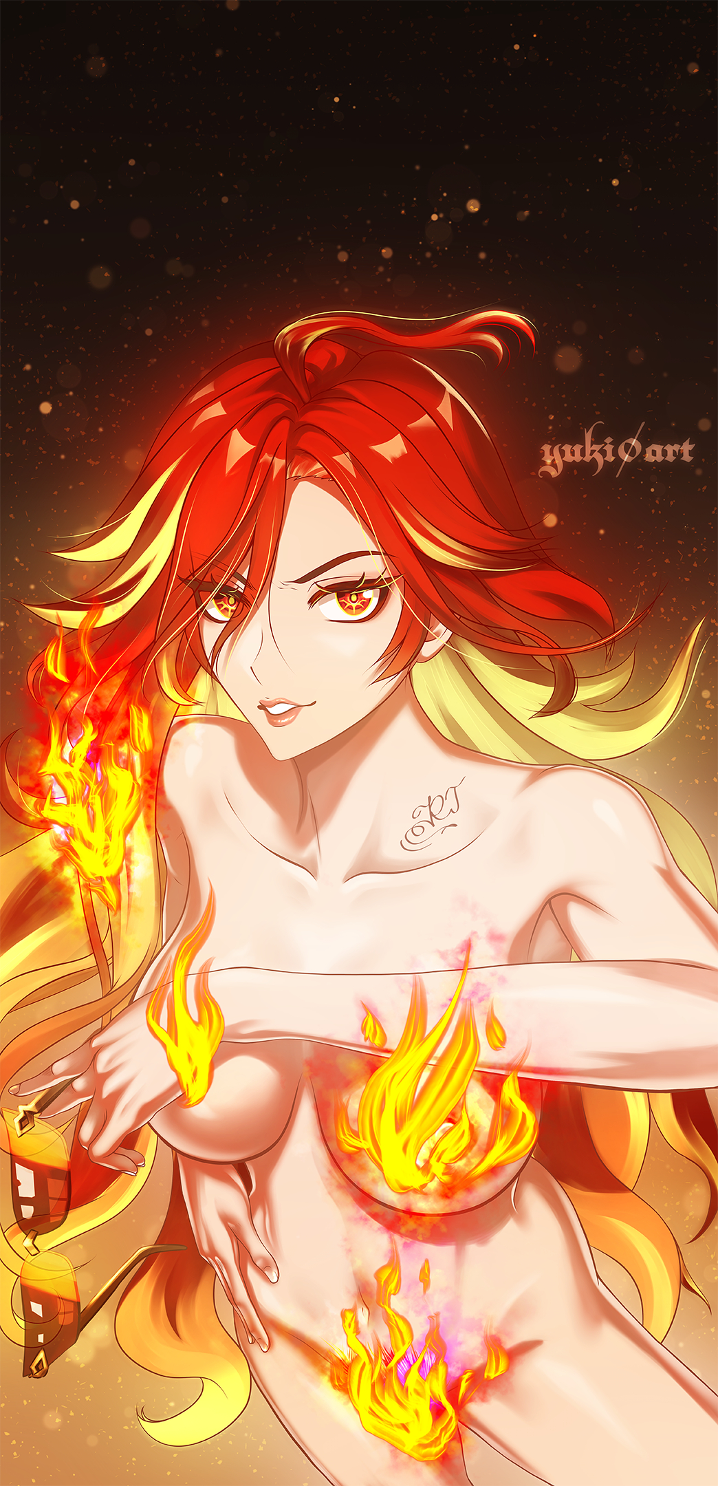 1girls ass big_breasts breasts female_only genshin_impact mavuika_(genshin_impact) nude nude_female tagme yuki0art