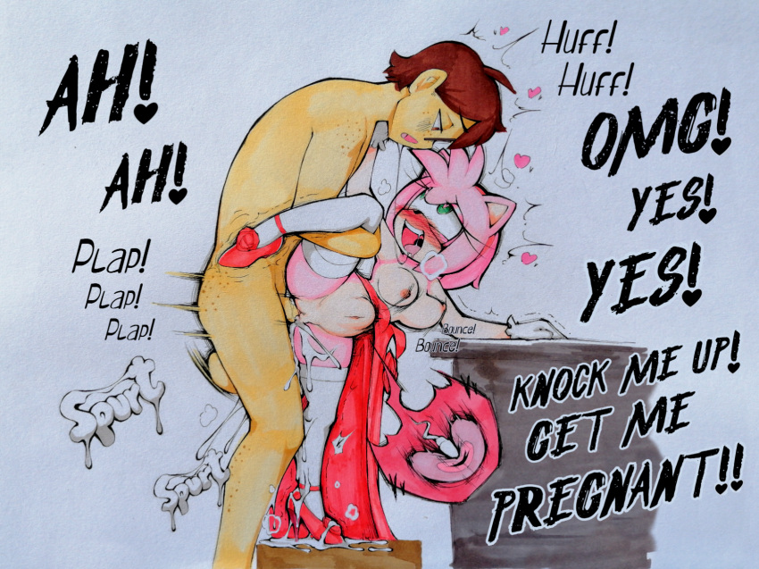 1boy 1girl 2022 abesdrawings aggressive_fertilization ahe_gao amy_rose anthro anthro_penetrated ballerina_position balls blush blush_lines bodily_fluids bouncing_breasts breasts chris_thorndyke clothed clothed/nude clothing colored cum cum_drip cum_from_pussy cum_in_pussy cum_inside cum_request dialogue dress dripping duo ejaculation english_text erection eulipotyphlan eye_contact eye_roll female female_on_human female_penetrated flexible footwear fucked_silly genital_fluids genitals gloves half-closed_eyes handwear happy happy_sex heart_eyes heart_symbol hedgehog high_heels high_res human human_on_anthro human_penetrating human_penetrating_anthro human_penetrating_female impregnation impregnation_request insemination_request interspecies larger_male leaking_cum legwear looking_at_another looking_pleasured male male/female male_on_anthro male_penetrating male_penetrating_anthro male_penetrating_female mammal moan motion_lines narrowed_eyes nipples nude open_mouth open_smile orgasm ovum penetration penile penile_penetration penis penis_in_pussy pink_body pussy red_clothing red_dress red_footwear red_shoes saliva saliva_string seductive sega sex shoes simple_background size_difference sketch smaller_female smile sonic_the_hedgehog_(series) sonic_x sound_effects sperm_cell spread_legs spreading stockings stomach_bulge teeth text tongue tongue_out traditional_media_(artwork) vaginal_penetration white_background white_clothing white_gloves white_handwear white_legwear white_thigh_highs