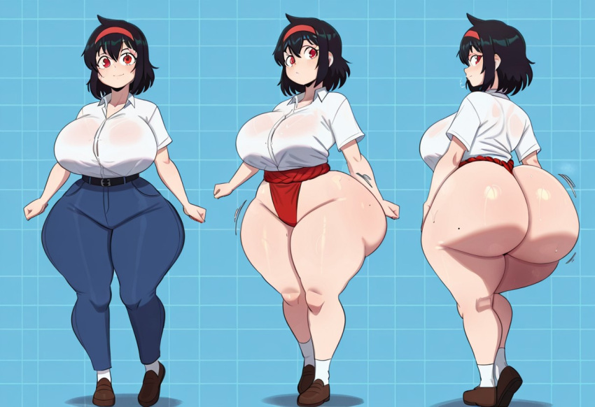 1girl ai_generated ass big_ass big_breasts breasts fundoshi fundoshilover101 huge_ass huge_breasts original original_character