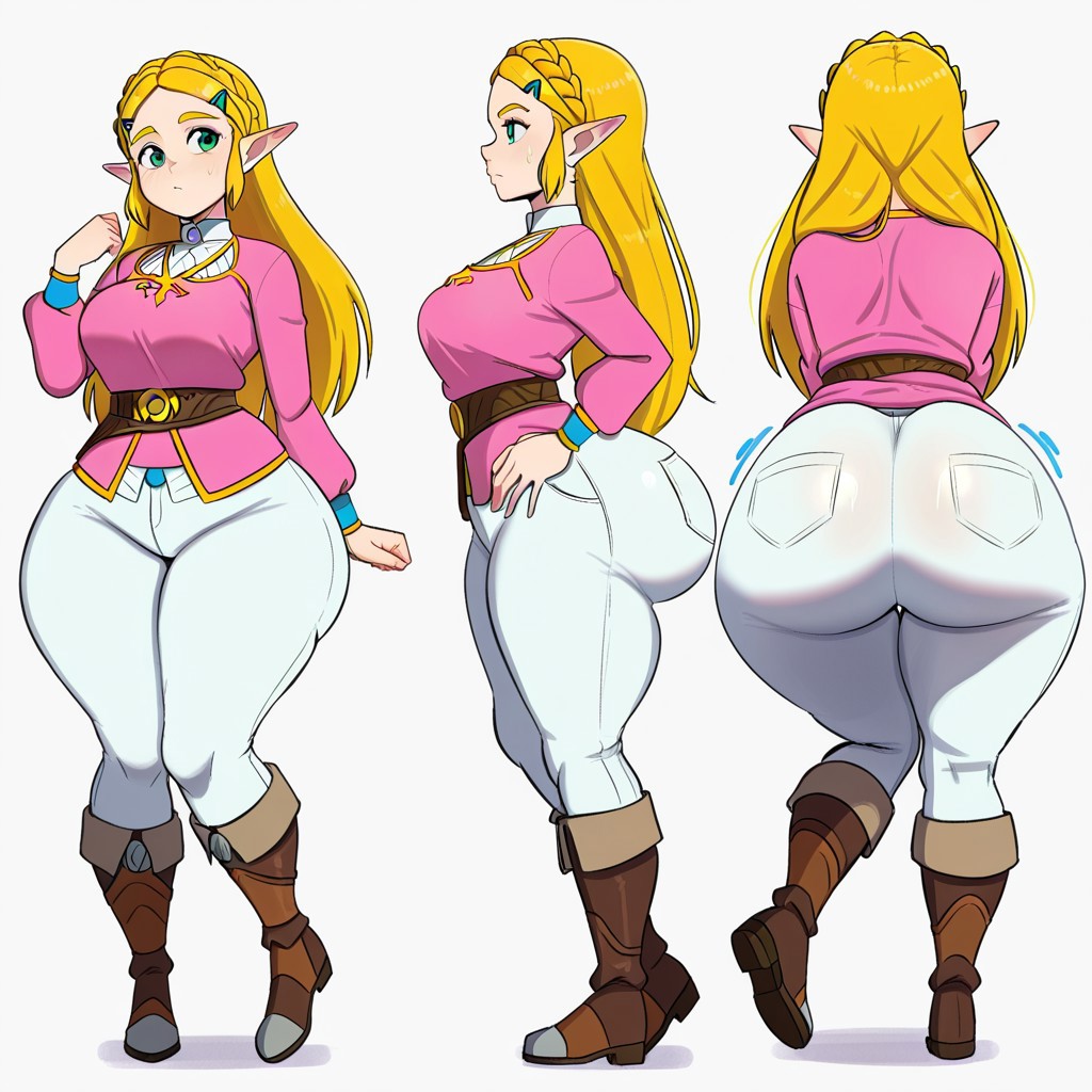 1girl ai_generated ass big_ass big_breasts breasts fundoshilover101 huge_ass nintendo princess_zelda the_legend_of_zelda