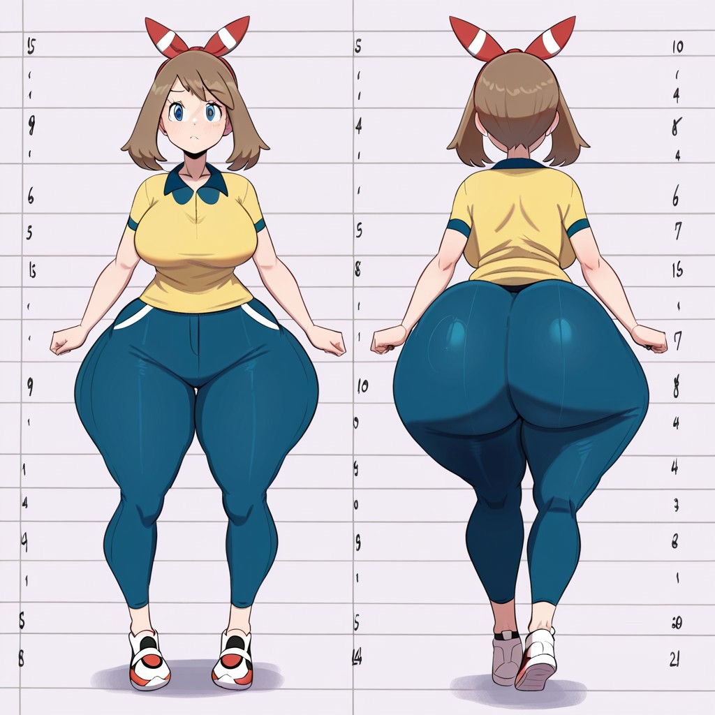 1girl ai_generated ass big_ass big_breasts breasts fundoshilover101 game_freak huge_ass may_(pokemon) nintendo pokemon