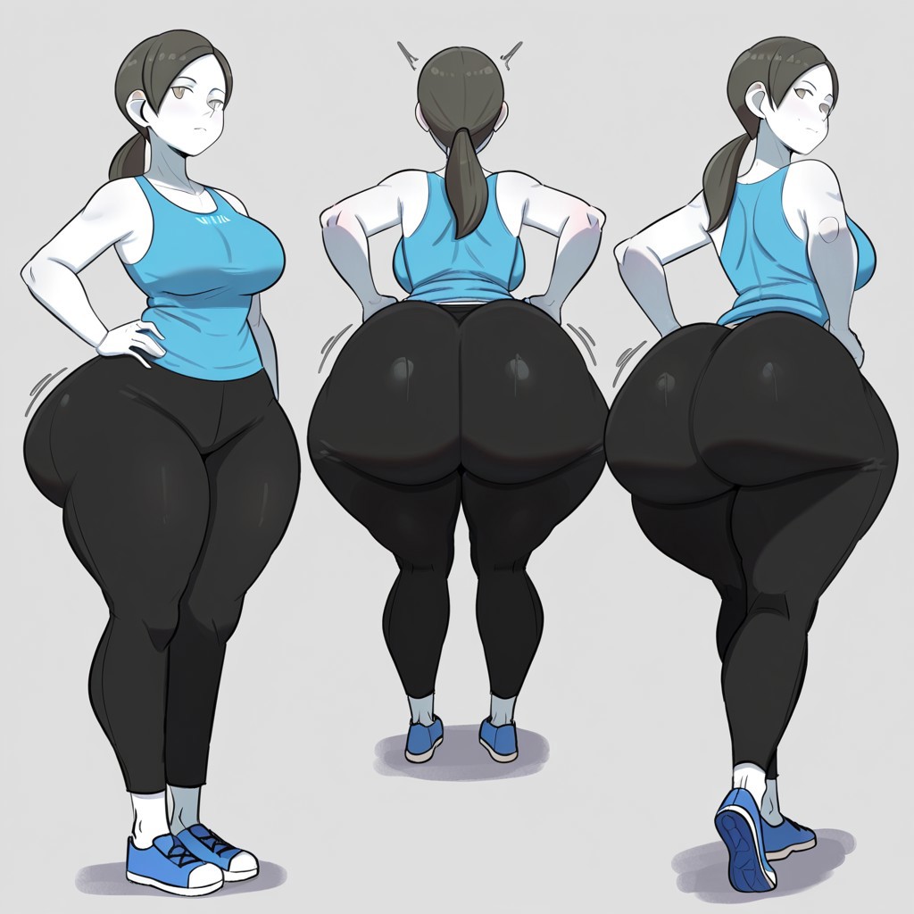 1girl ai_generated ass big_ass big_breasts breasts fundoshilover101 huge_ass nintendo wii_fit wii_fit_trainer