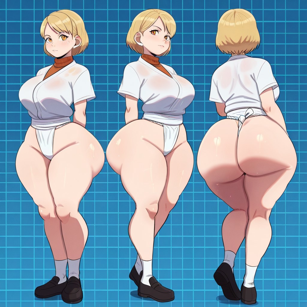 1girl ai_generated ashley_graham ass big_ass big_breasts breasts capcom fundoshi fundoshilover101 huge_ass resident_evil