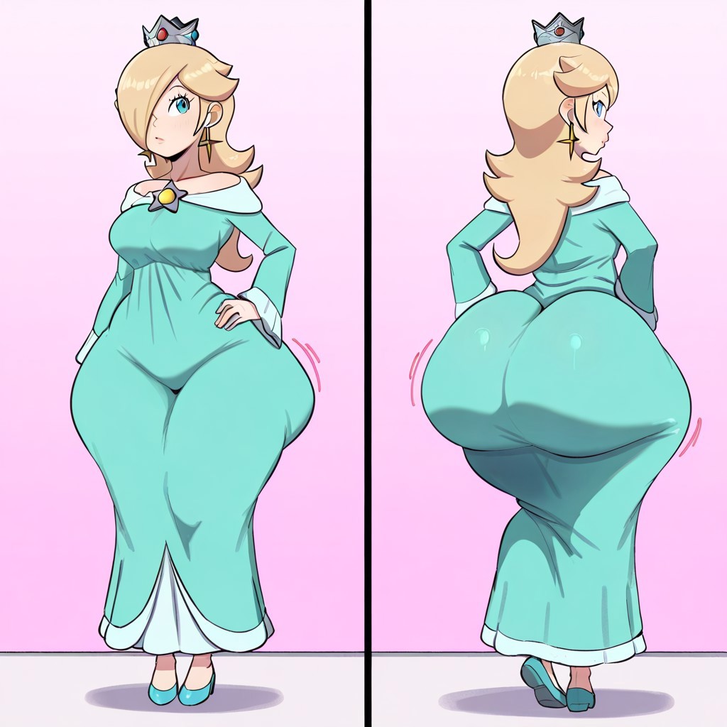 1girl ai_generated ass big_ass big_breasts breasts fundoshilover101 huge_ass mario_(series) nintendo rosalina