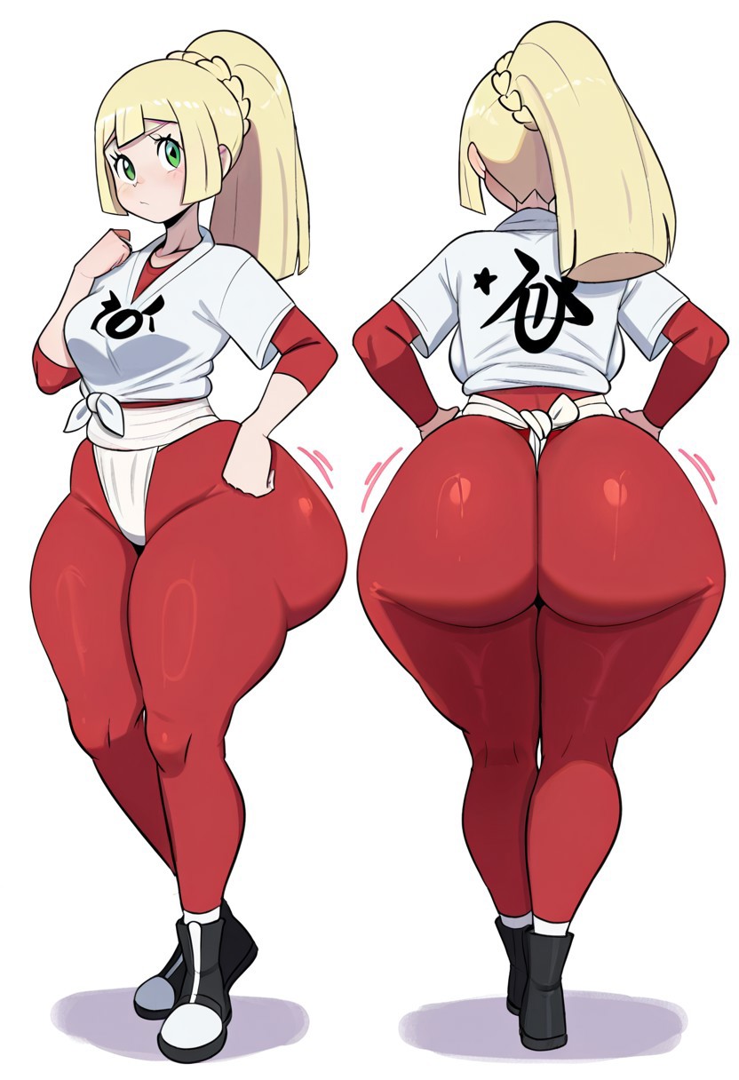 1girl ai_generated ass big_ass big_breasts breasts fundoshi fundoshilover101 game_freak huge_ass lillie_(pokemon) nintendo pokemon