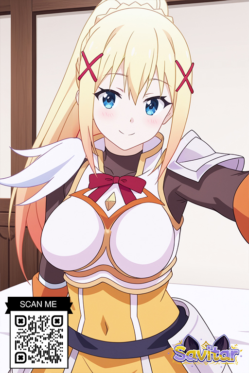 1girl 1girl 1girl ai_generated armor bangs big_breasts blonde_hair blue_eyes blush bodysuit braid breastplate breasts closed_mouth clothing covered_navel darkness_(konosuba) hair_between_eyes hair_ornament hairclip kono_subarashii_sekai_ni_shukufuku_wo! littlehentai long_hair looking_at_viewer navel ponytail savitar savitar_(artist) shoulder_armor sidelocks smile sword_art_online tied_hair x_hair_ornament