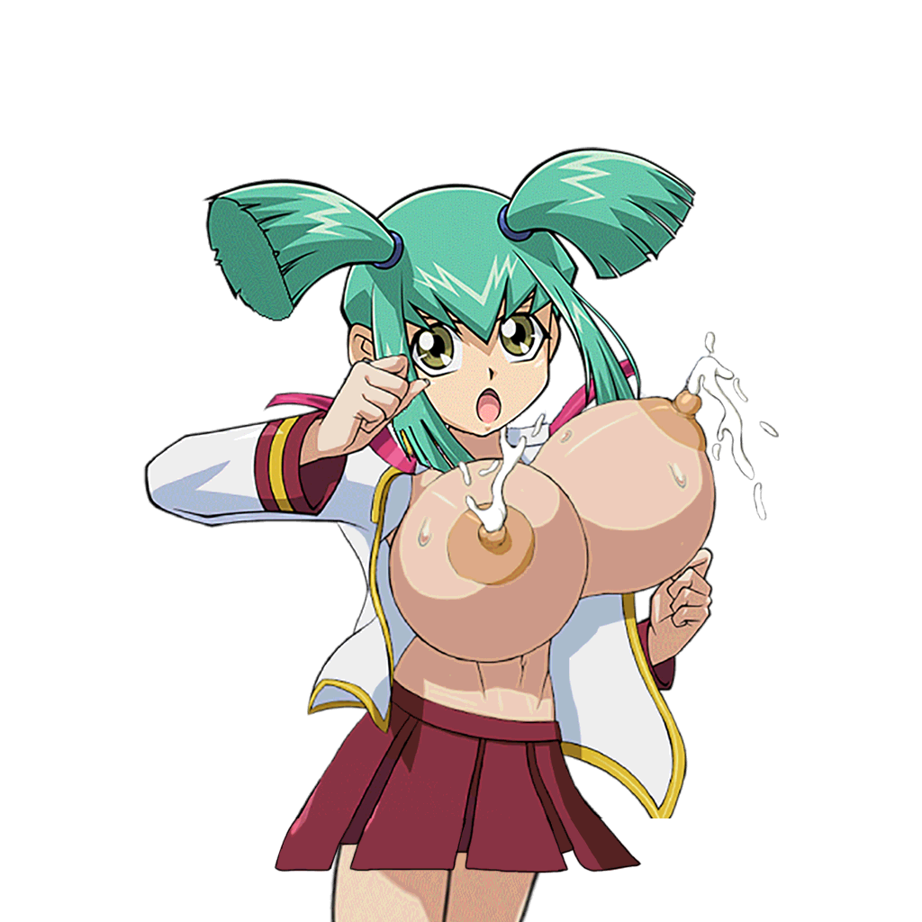 big_breasts bimbo breast_milk breasts gigantic_breasts green_hair huge_breasts lactation luna_(yu-gi-oh!) milk nipples open_clothes short_stack shortstack skirt topless yu-gi-oh! yu-gi-oh!_5d's yu-gi-oh!_duel_links