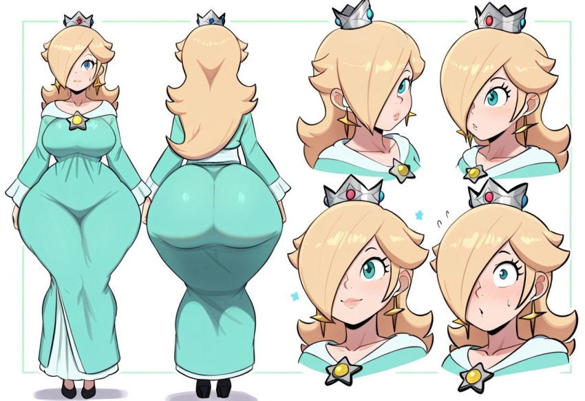 1girl ai_generated ass big_ass big_breasts breasts fundoshilover101 huge_ass kimono mario_(series) nintendo rosalina