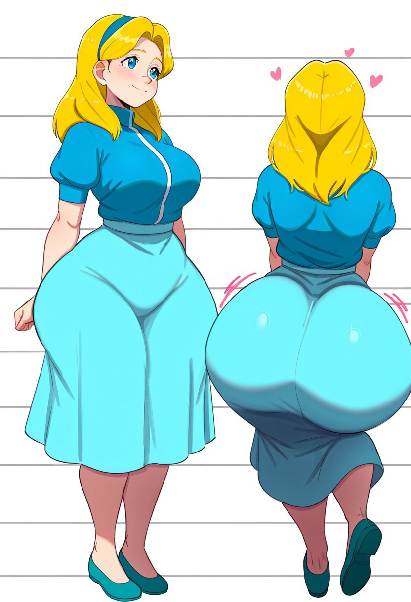 1girl ai_generated ass big_ass big_breasts breasts fundoshilover101 huge_ass maria_robotnik sega sonic_the_hedgehog_(series)