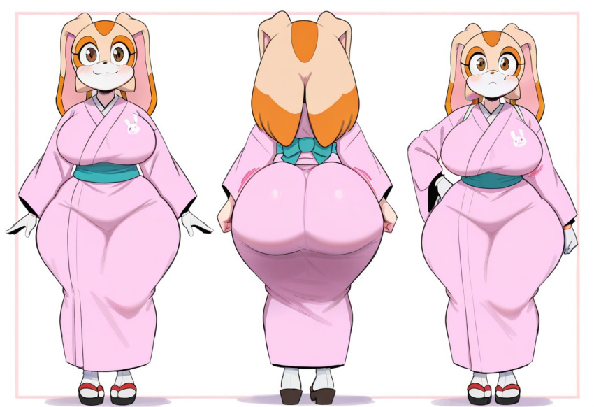 1girl ai_generated ass big_ass big_breasts breasts cream_the_rabbit fundoshilover101 huge_ass huge_breasts kimono sega sonic_the_hedgehog_(series)