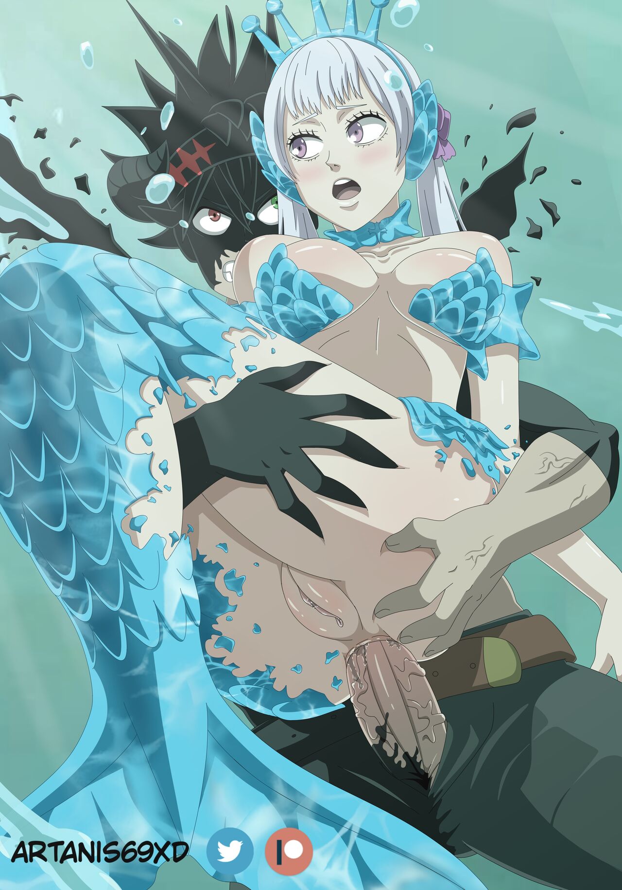 1boy 1girl anal anal_sex artanis69 ass asta_(black_clover) big_ass big_breasts black_clover breasts female huge_ass huge_breast huge_tits large_ass large_boobs large_butt large_tits male massive_ass massive_boobs massive_breasts massive_butt massive_tits merfolk mermaid mermaid_girl mermaid_tail noelle_silva thick_ass thick_butt underwater