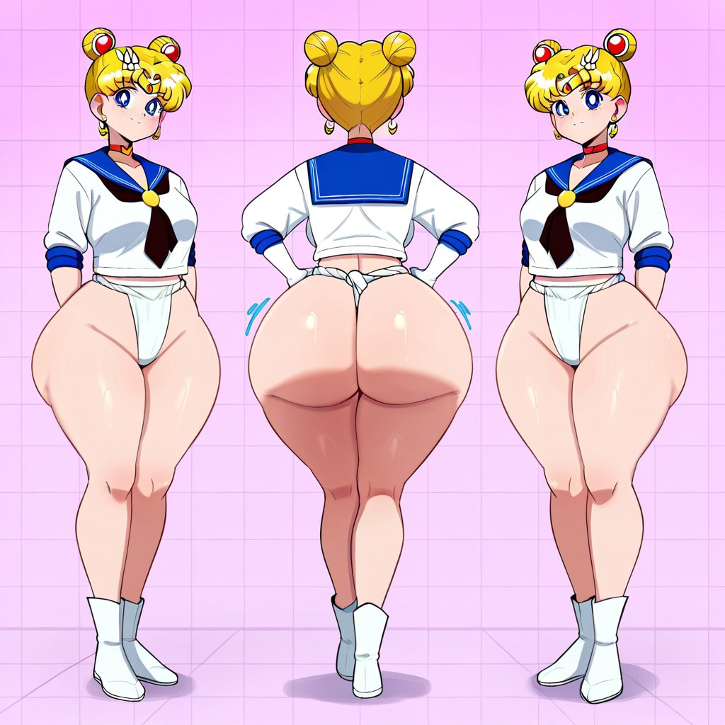 1girl ai_generated ass big_ass big_breasts bishoujo_senshi_sailor_moon breasts fundoshi fundoshilover101 huge_ass sailor_moon usagi_tsukino
