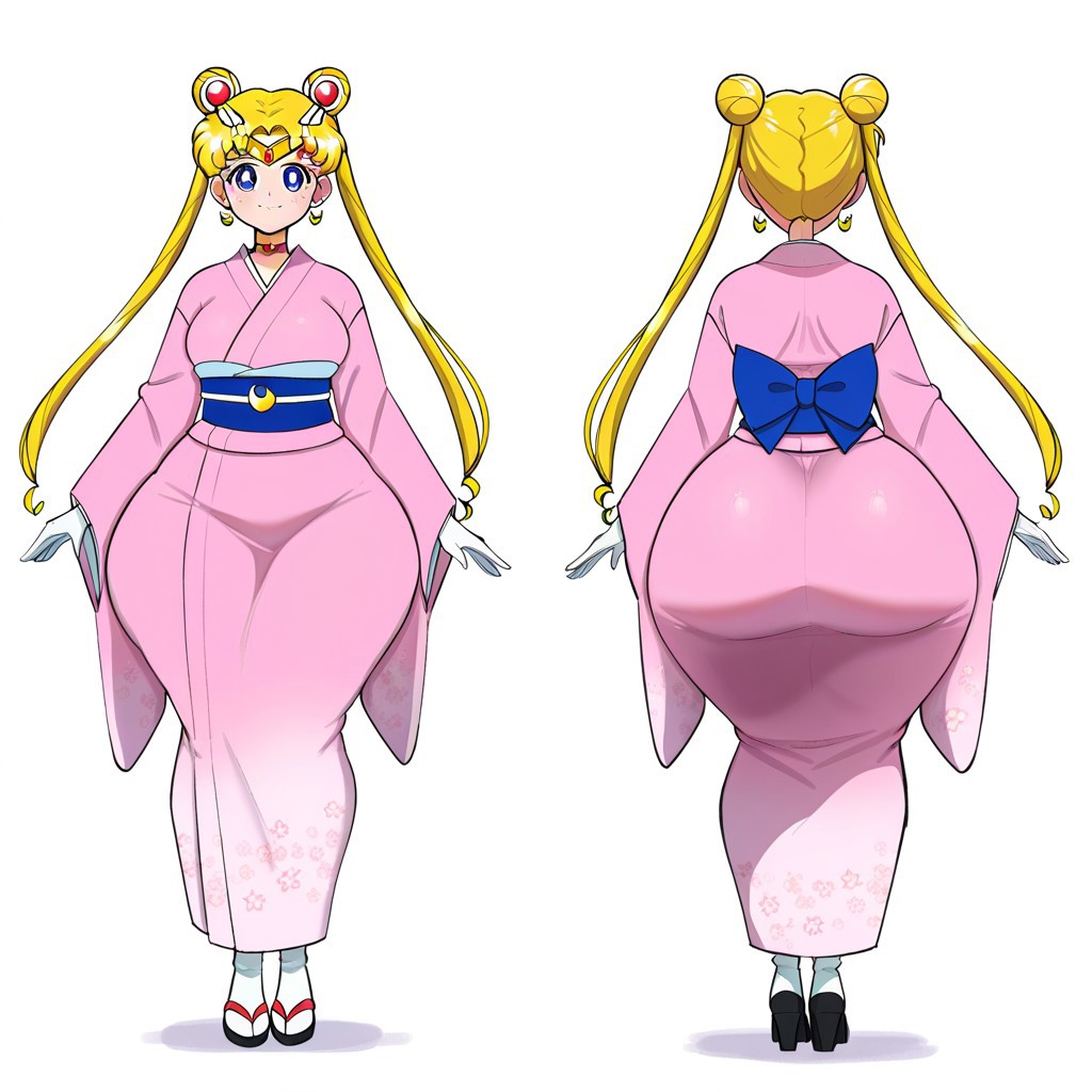 1girl ai_generated ass big_ass big_breasts bishoujo_senshi_sailor_moon breasts fundoshilover101 huge_ass kimono sailor_moon usagi_tsukino