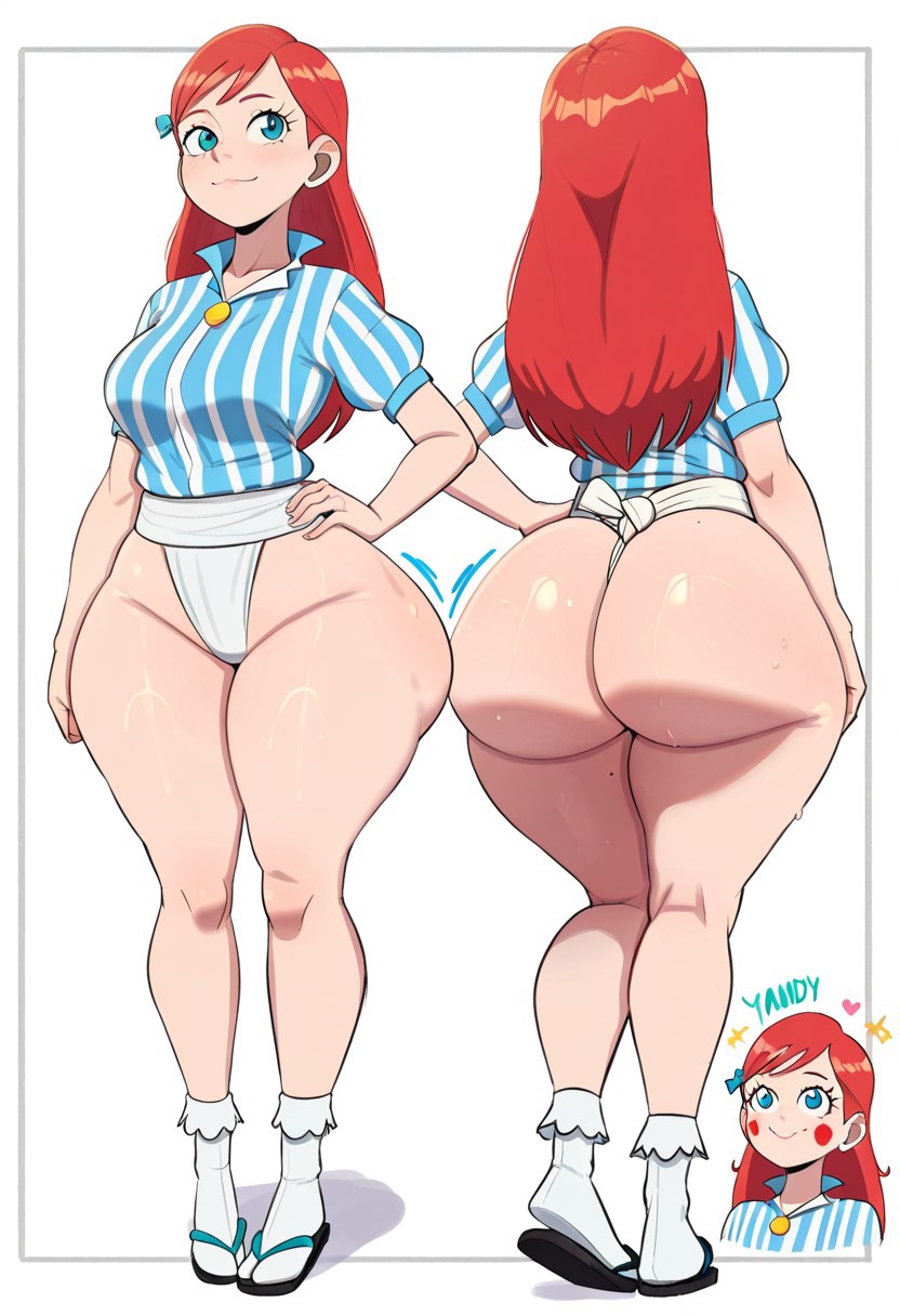1girl ai_generated ass big_ass big_breasts breasts fundoshi fundoshilover101 huge_ass wendy's wendy_thomas
