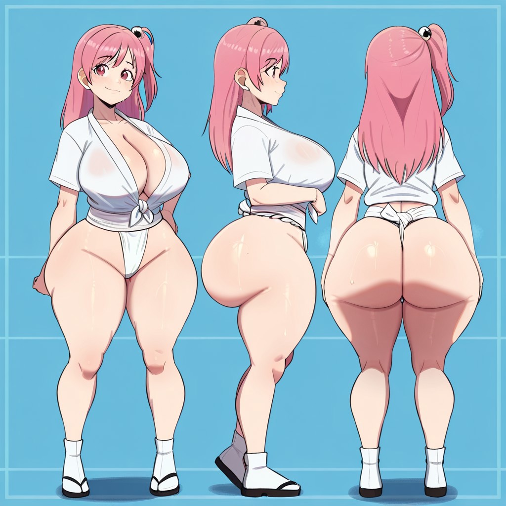 1girl ai_generated ass big_ass big_breasts breasts dead_or_alive fundoshi fundoshilover101 honoka_(doa) huge_ass huge_breasts