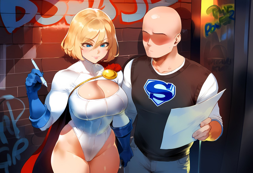 ai_generated blonde_hair dc_comics kara_zor-l karen_starr kryptonian leotard power_girl superheroine superman_(series)