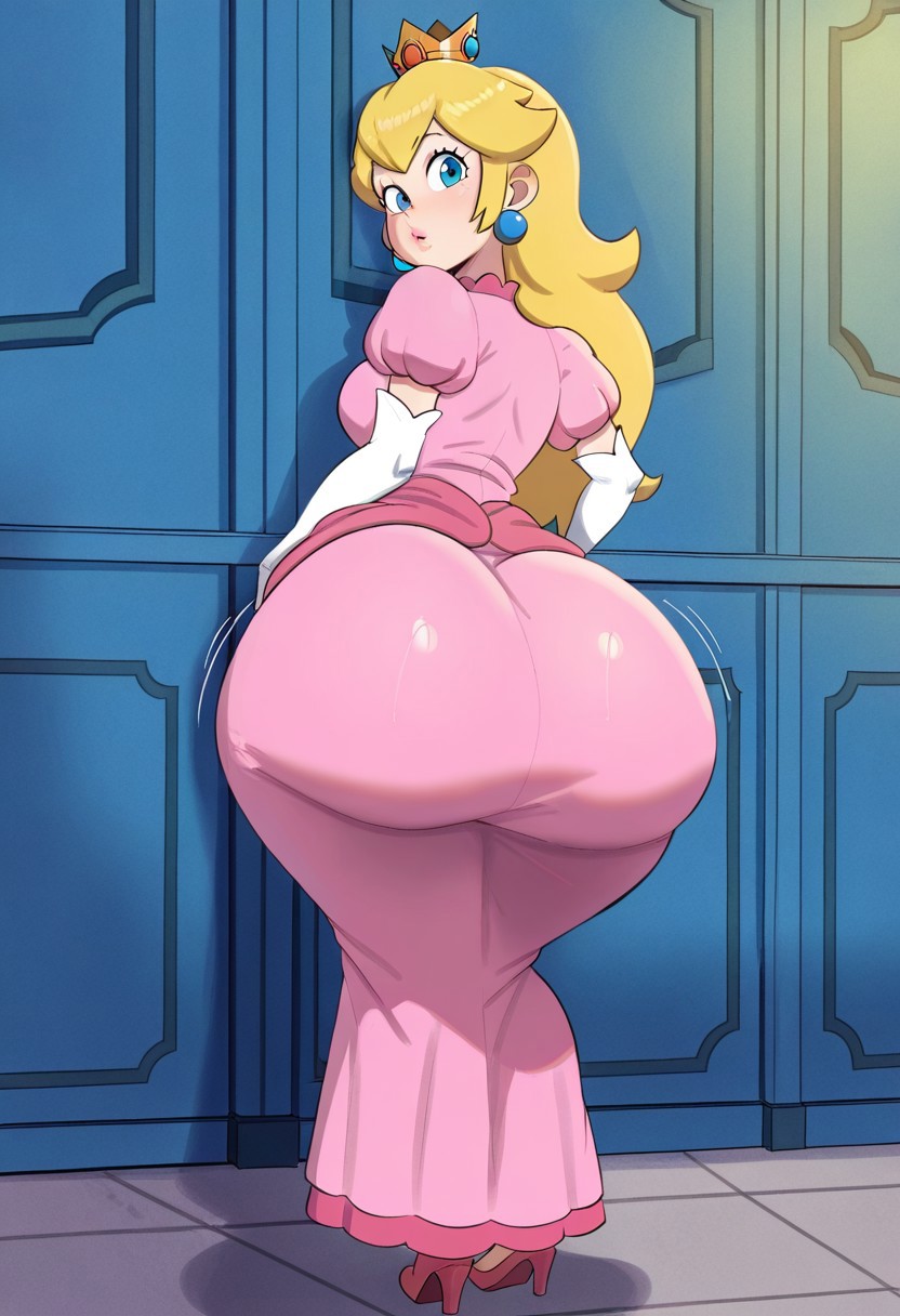 1girl ai_generated ass big_ass big_breasts breasts fundoshilover101 huge_ass mario_(series) nintendo princess_peach