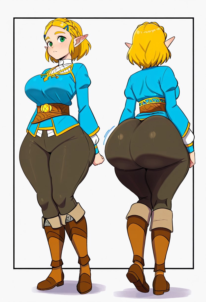 1girl ai_generated ass big_ass big_breasts breasts fundoshilover101 huge_ass nintendo princess_zelda the_legend_of_zelda