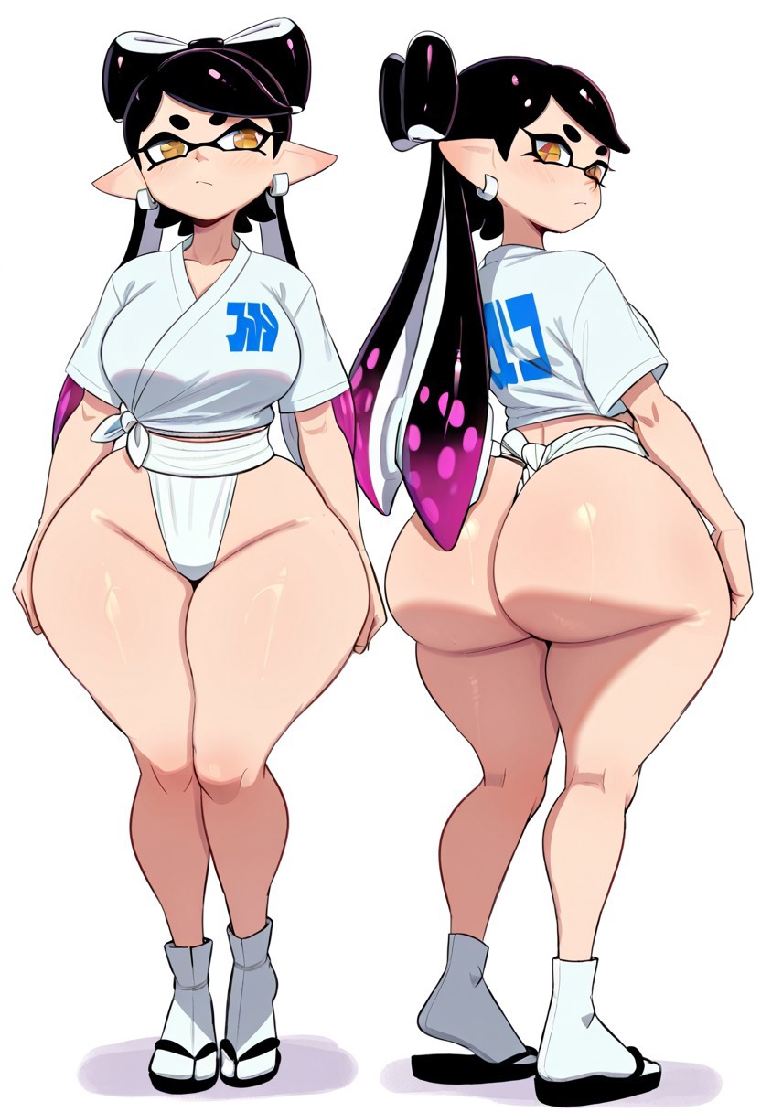 1girl ai_generated ass big_ass big_breasts breasts callie_(splatoon) fundoshi fundoshilover101 huge_ass nintendo splatoon