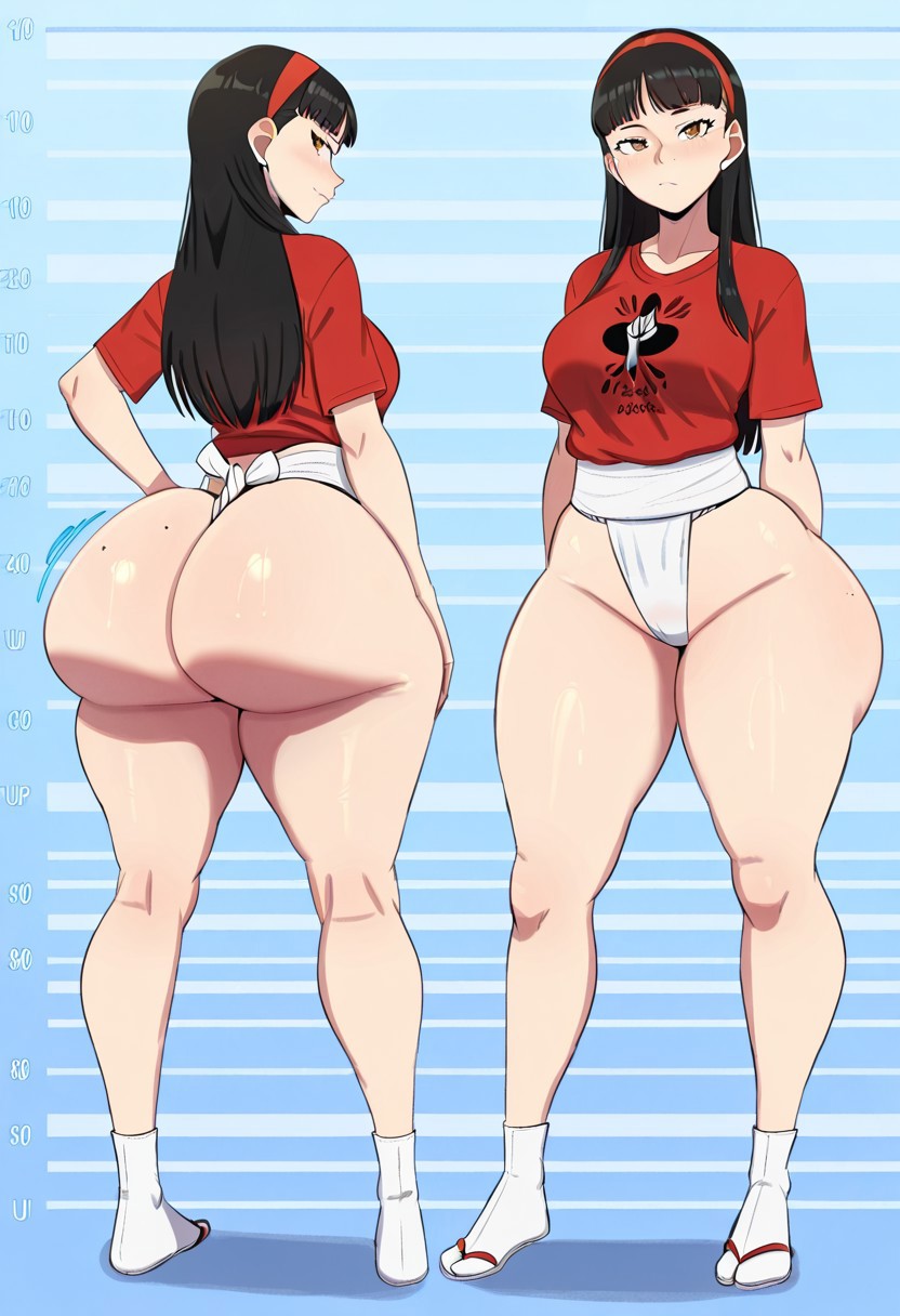 1girl ai_generated amagi_yukiko ass big_ass big_breasts breasts fundoshi fundoshilover101 huge_ass persona