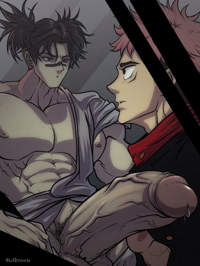 abs bidbrock big_penis breasts brother brothers choso_kamo huge_cock itadori_yuuji jujutsu_kaisen male muscular muscular_male pecs pectorals penis penis penis_out precum pubic_hair veiny_penis yaoi yaoi