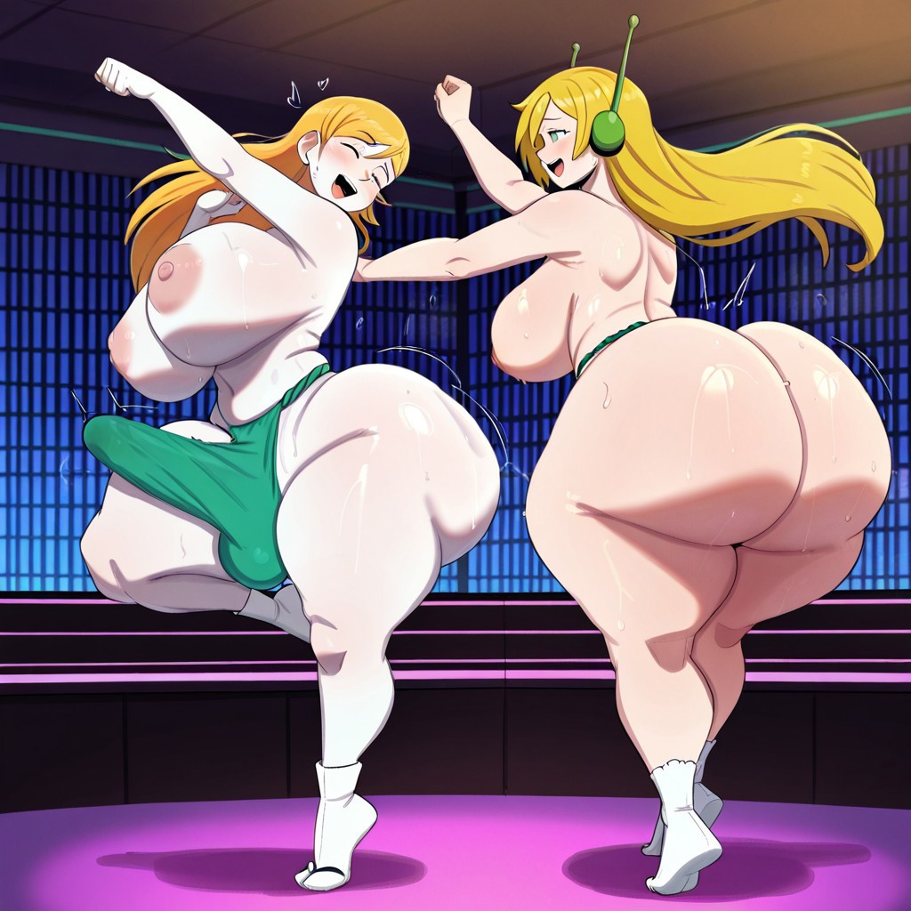 1futa 1girl ai_generated ass ass big_ass big_ass big_breasts breasts cave_story curly_brace erection erection_under_clothes fundoshi fundoshi_futanari fundoshilover101 futanari huge_ass huge_ass huge_breasts topless
