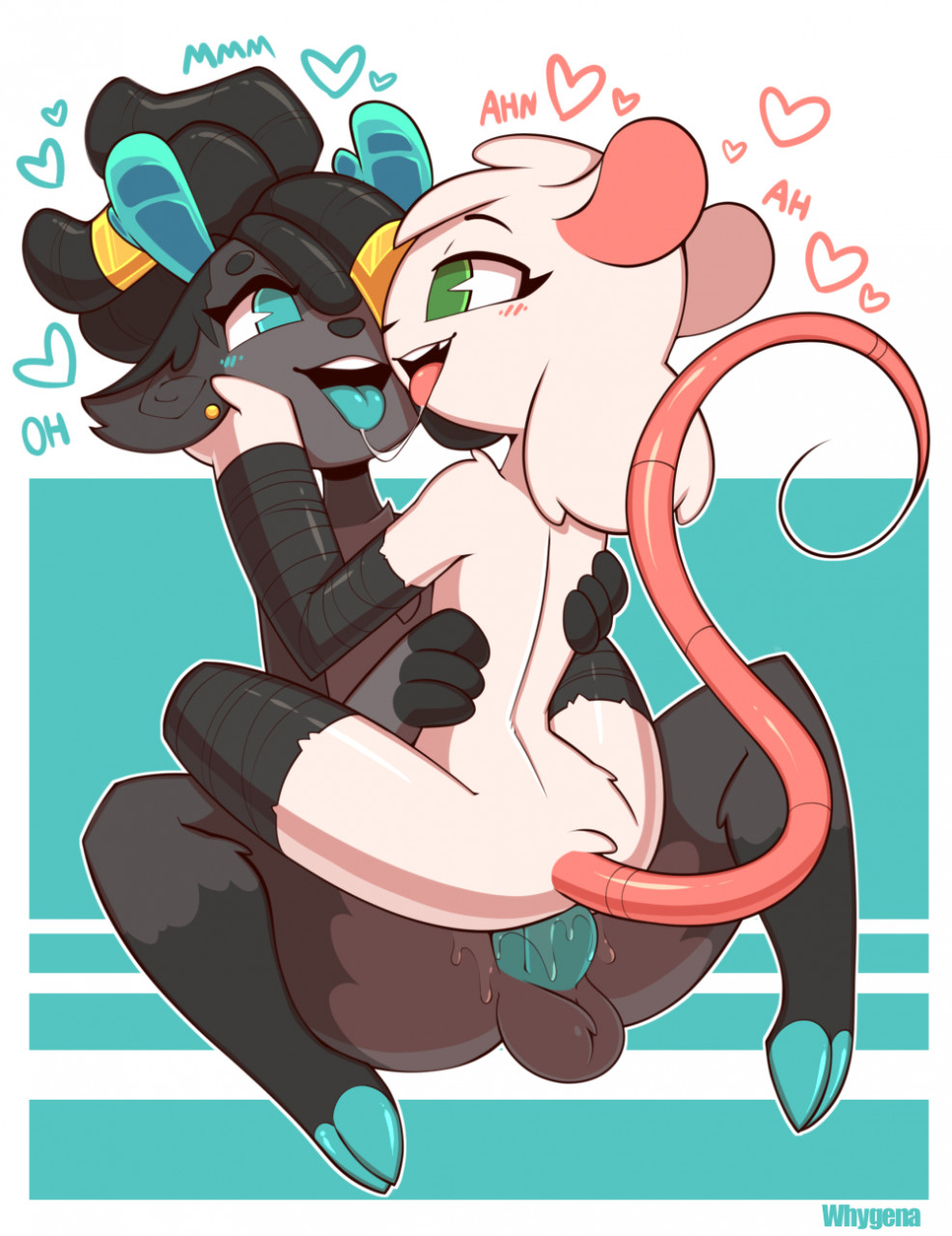 2boys anal anal_penetration anal_sex anthro blush bradley_(stylusknight) deer furry male male/male mouse nude open_mouth penis reggie_(whygena) sex tongue whygena yaoi