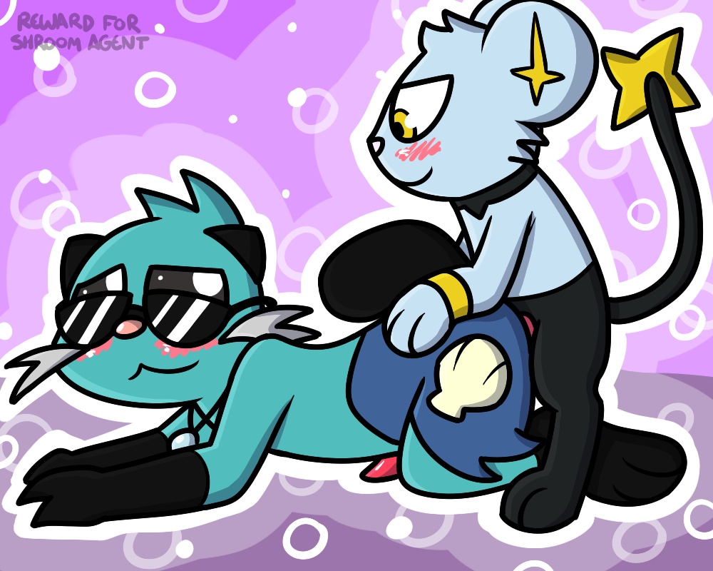 2boys anal anal_penetration anal_sex blush dewott male male/male nintendo penis pokefound pokemon sex shinx sunglasses yaoi