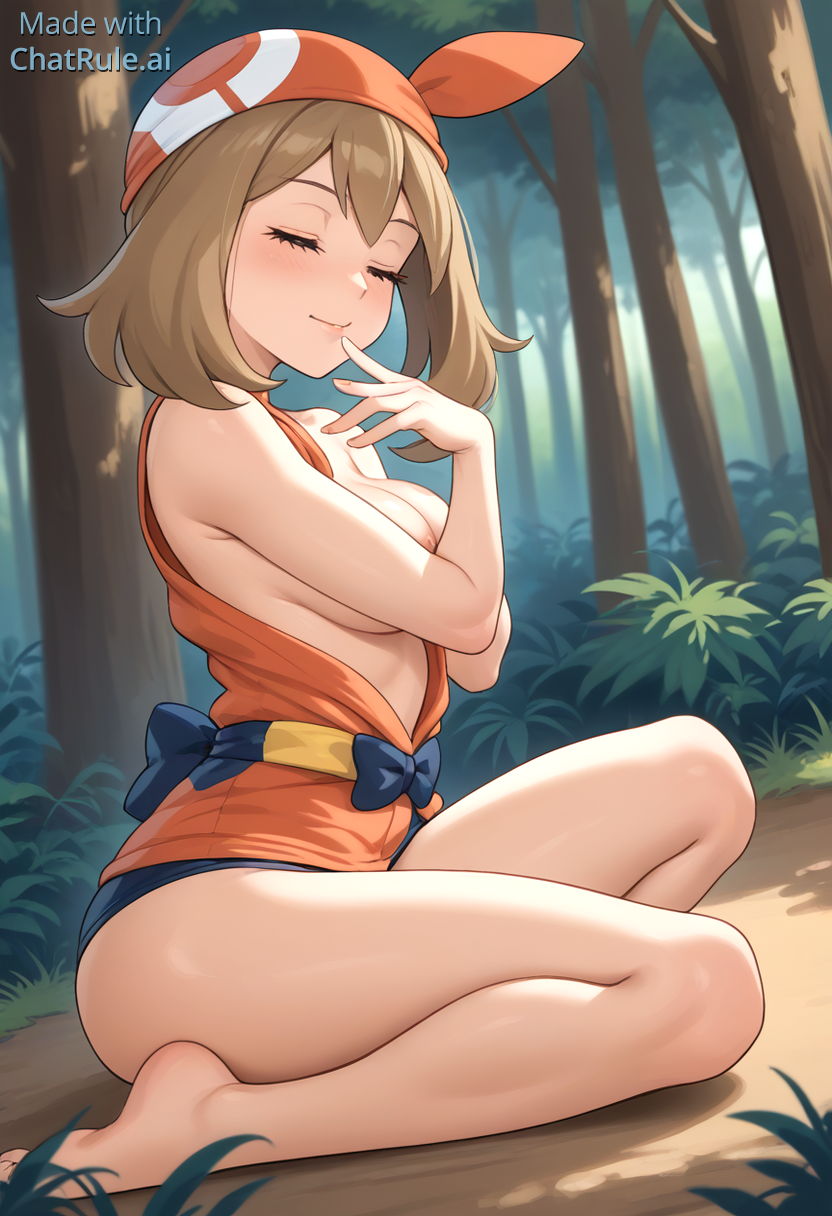 1girl ai_generated breasts breasts haruka_(pokemon) haruka_(pokemon)_(remake) may may_(pokemon) nude sexy sexy_body sexy_breasts sexy_legs sexy_pose
