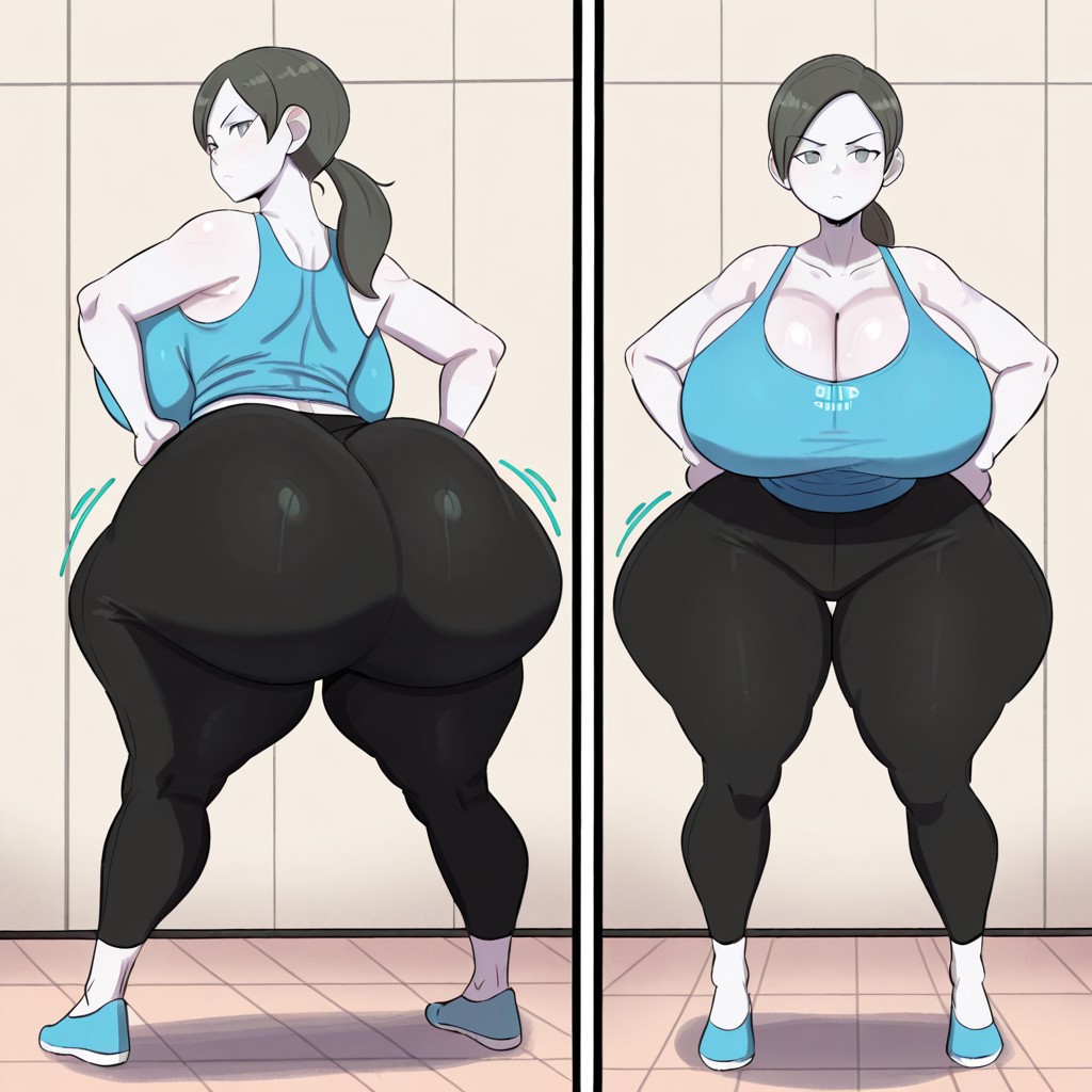 1girl ai_generated ass big_ass big_breasts breasts fundoshilover101 gigantic_ass gigantic_breasts huge_ass huge_breasts nintendo wii_fit wii_fit_trainer