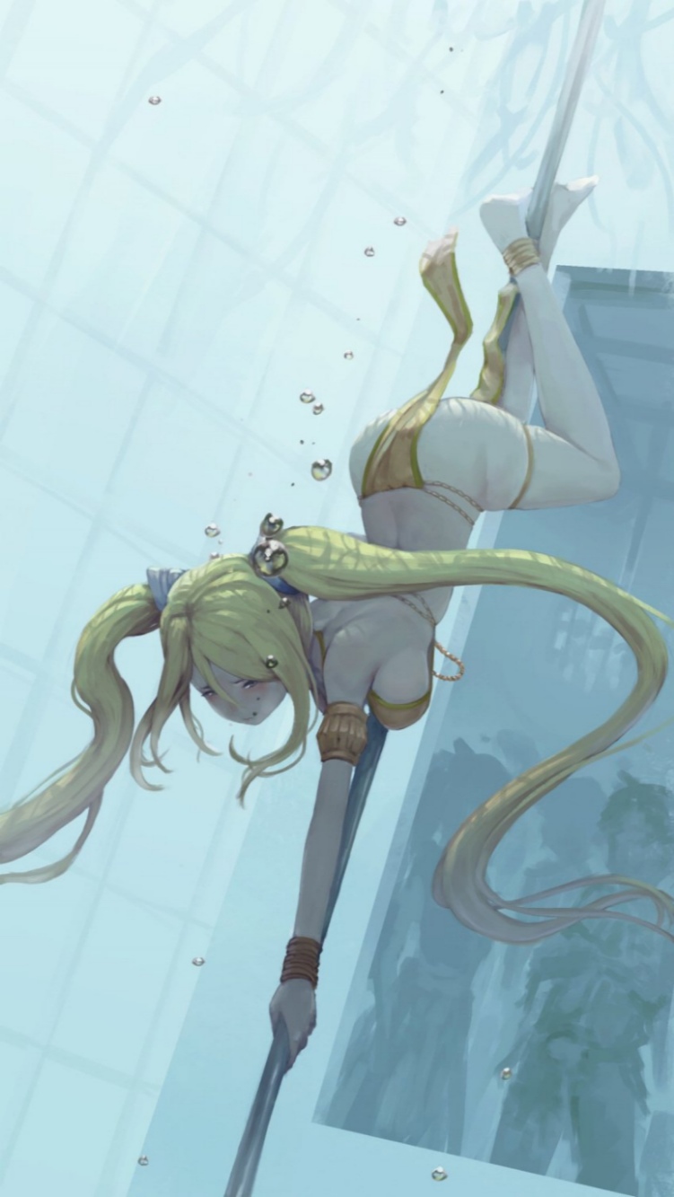 1girl air_bubble anklet armlet ass barefoot bikini blonde_hair bracelet breasts bubble diving fairy_tail fairy_tail:_dragon_cry female freediving holding_breath jewelry long_hair lucy_heartfilia pool rou_(rou22) solo swimming swimsuit thighlet twin_tails underwater water_drop