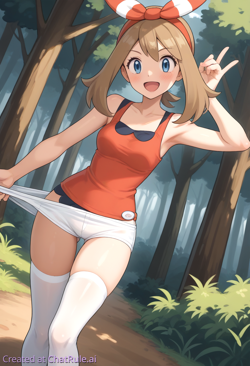 1girl anime ass breasts haruka_(pokemon) may_(pokemon) red_bandana sexy