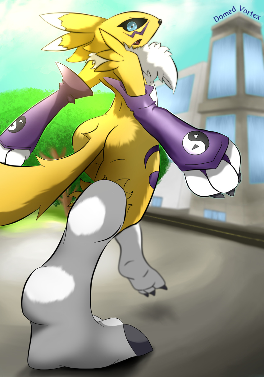 ambiguous_gender ass bandai_namco digimon domedvortex fanart furry nude renamon solo