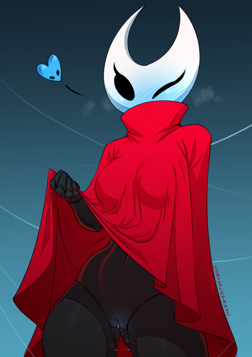 1girl bottomless breasts chrysalisdraws female hollow_knight hornet_(hollow_knight) navel pussy silksong solo tagme