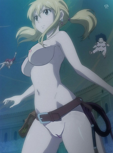 3girls azn belt blonde_hair blonde_hair_female breasts chelia_blendy earrings fairy_tail female female_only heart_earrings human lucy_heartfilia nipples nude nude_female nude_filter pussy risley_law shaved_pussy tagme uncensored underwater water