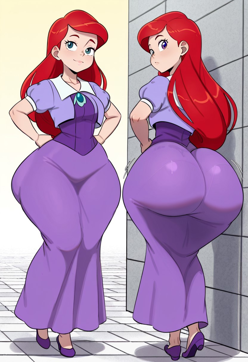 1girl ai_generated ariel_(the_little_mermaid) ass big_ass breasts disney disney_princess fundoshilover101 huge_ass the_little_mermaid