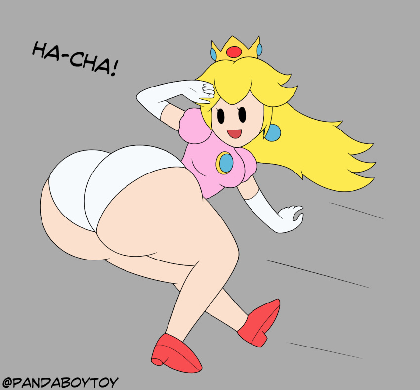 1girl ass big_ass breasts huge_ass mario_(series) nintendo pandaboytoy paper_peach princess_peach