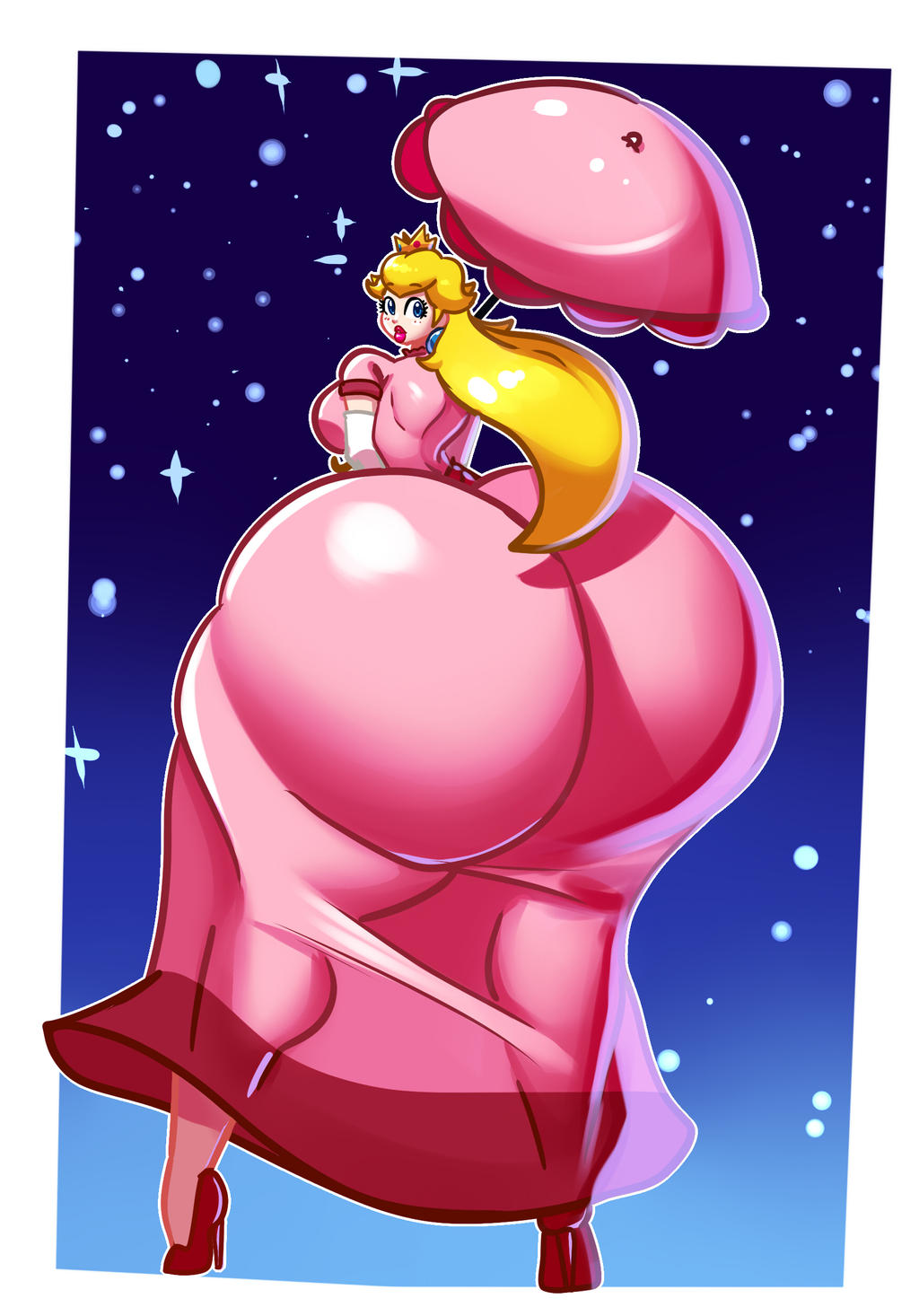 1girl ass big_ass big_breasts breasts gigantic_ass huge_ass mario_(series) nintendo princess_peach schnauzercito